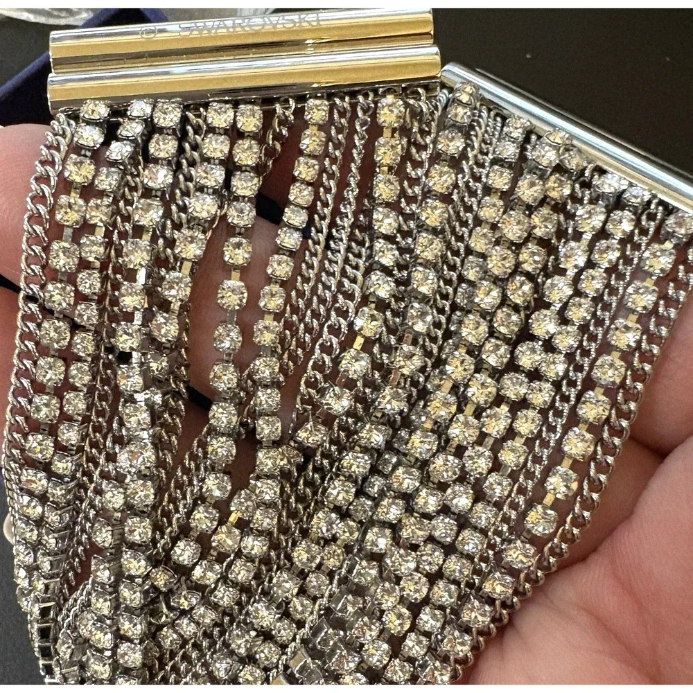 NEW Swarovski Bracelet Multi Strand Glam Rhodium Plated 7